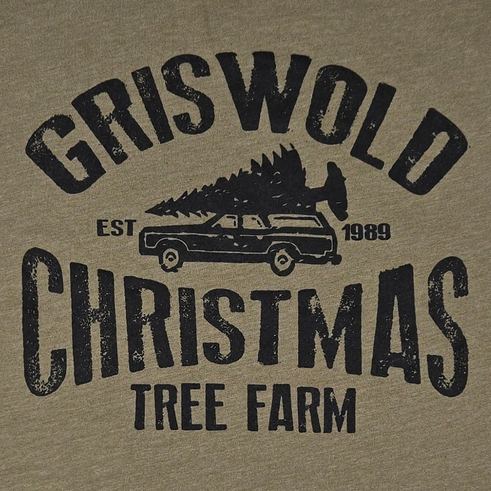Bella Canvas Mens S Griswold Christmas Tree Farm Graphic Tee Olive Green S Gift - Picture 9 of 9